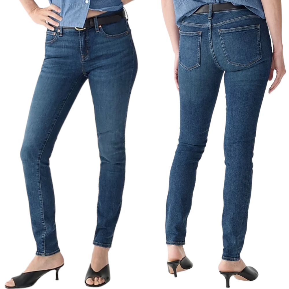 J. Crew 8" Toothpick Skinny Jean Mid-rise Ankle Cropped Stretch Vista Wash 29